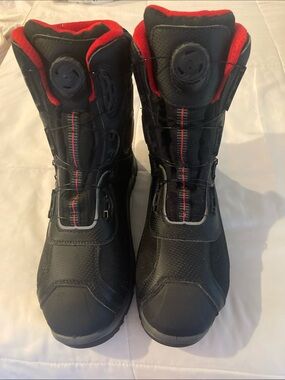 Red Wing Shoes Black Boots with Red Accents